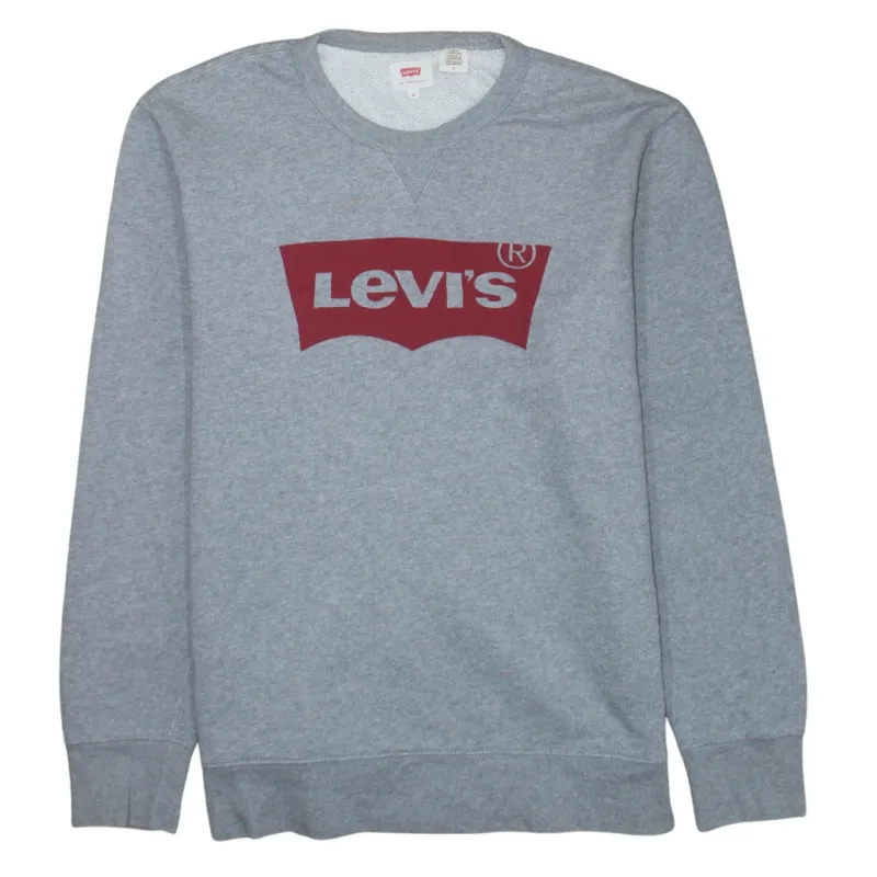 Levi's 90's Spellout Crew Neck Sweatshirt Medium Grey made by Levi's