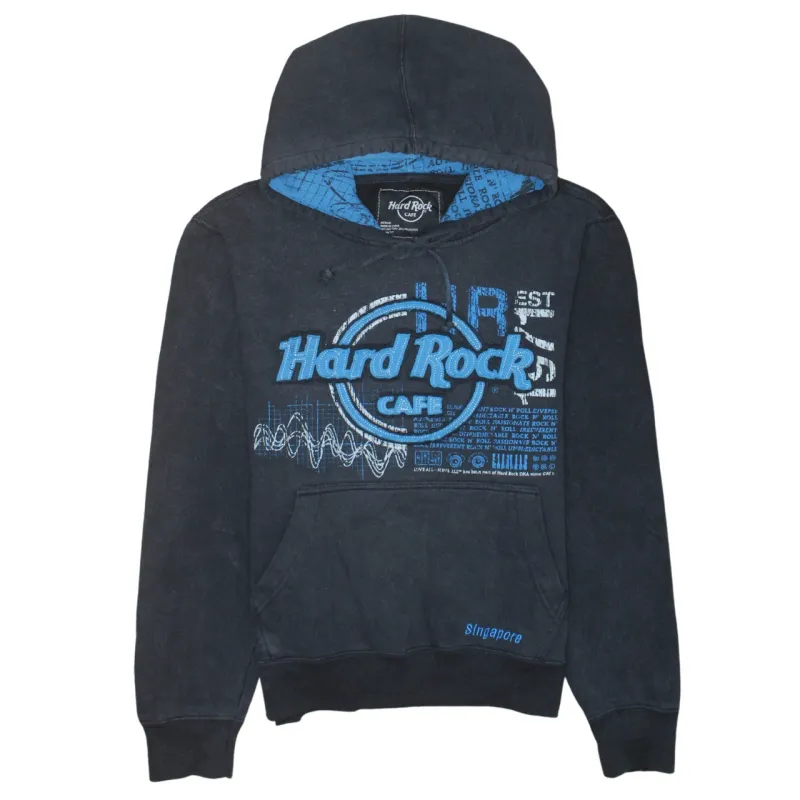 Hard Rock Cafe 90's Spellout Pullover Hoodie Medium Black sold by Vintage Club