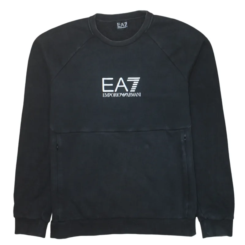 Emporio Armani 90's Spellout Crew Neck Sweatshirt Medium  Black made by Emporio Armani