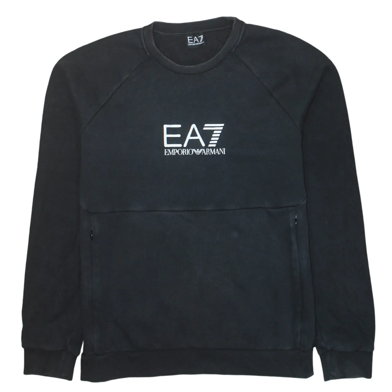 Emporio Armani 90's Spellout Crew Neck Sweatshirt Medium Black sold by Vintage Club