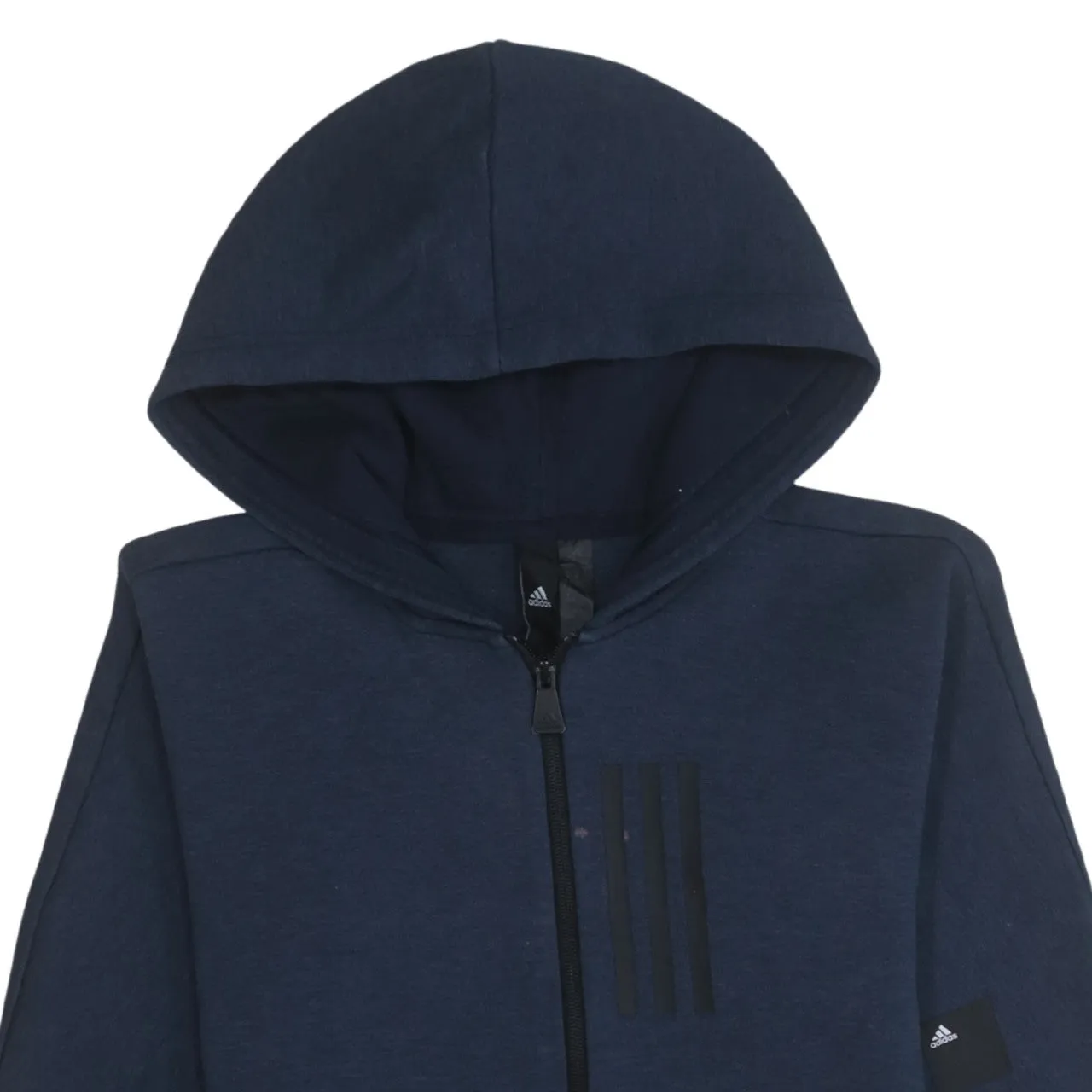 Adidas 90's Plain Full Zip Up Hoodie Medium Navy Blue sold by Vintage Club product image thumbnail 3