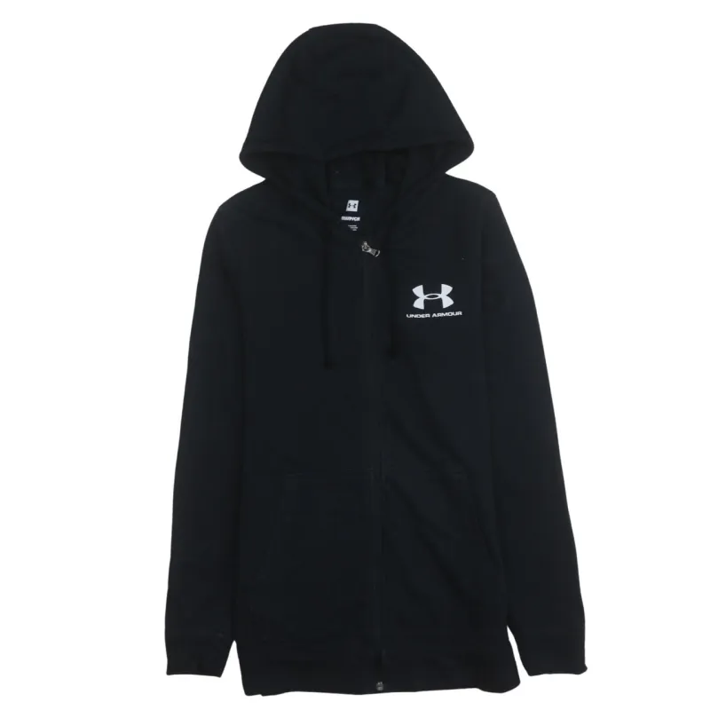 Under Armour 90's Drawstring Pockets Full Zip Up Hoodie Small Black sold by Vintage Club