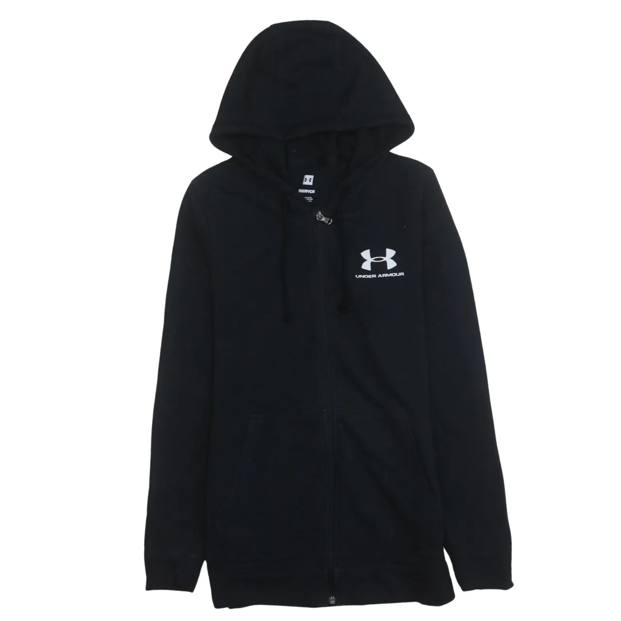 Under Armour 90's Drawstring Pockets Full Zip Up Hoodie Small Black sold by Vintage Club