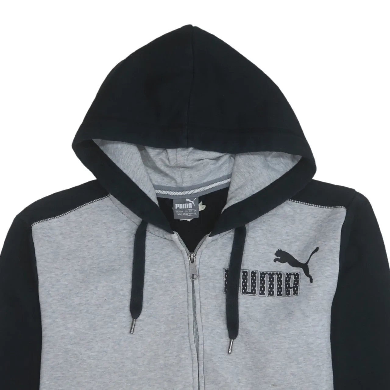 Puma 90's Drawstring Pockets Full Zip Up Hoodie Medium Black sold by Vintage Club product image thumbnail 3