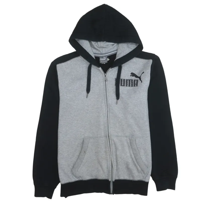 Puma 90's Drawstring Pockets Full Zip Up Hoodie Medium Black sold by Vintage Club