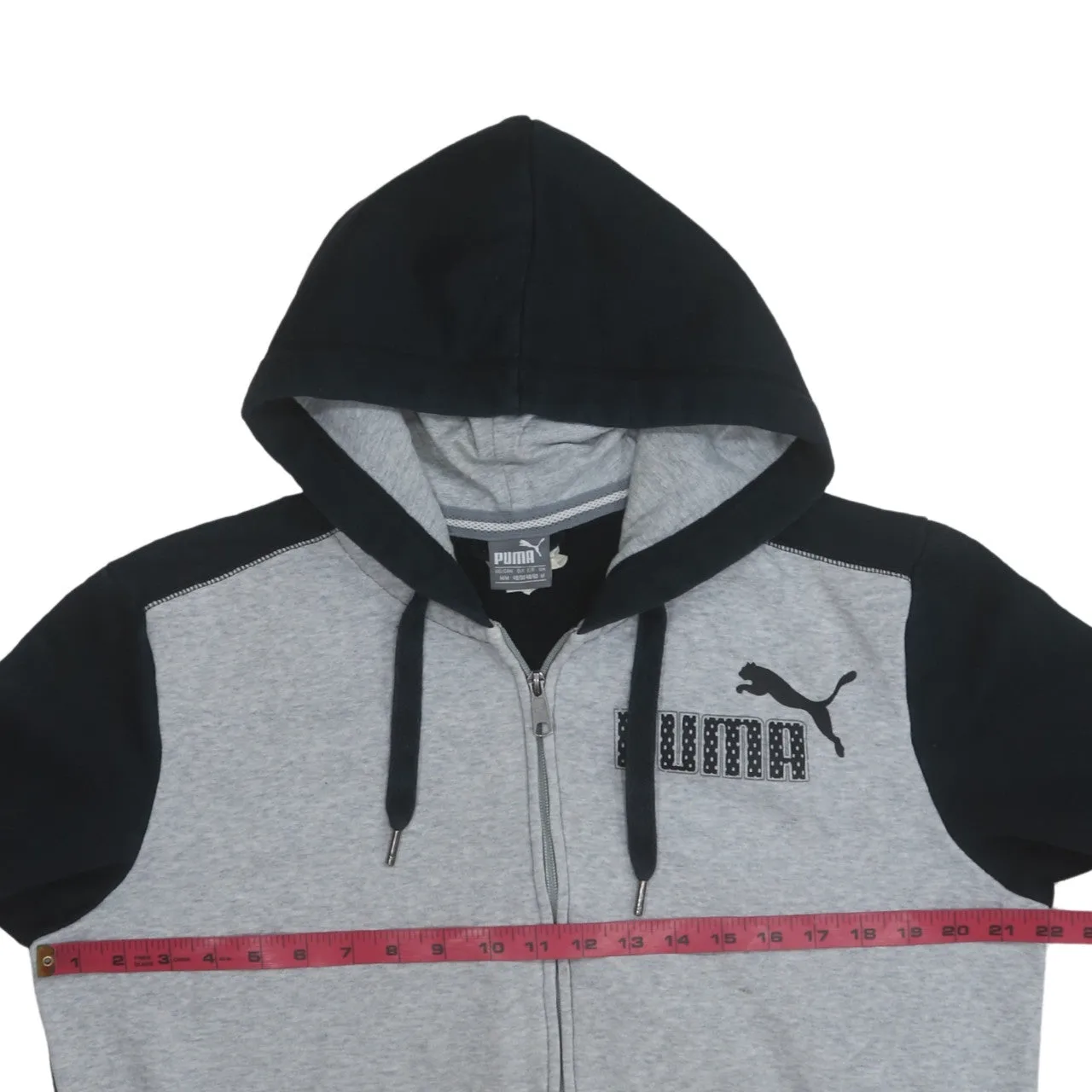 Puma 90's Drawstring Pockets Full Zip Up Hoodie Medium Black sold by Vintage Club product image thumbnail 5