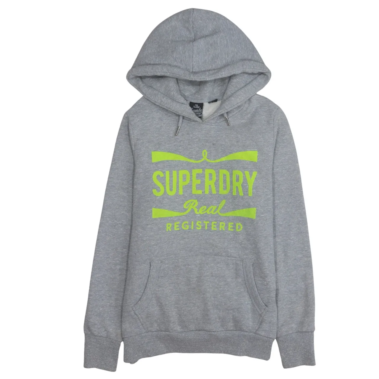 Super Dry 90's Spellout Pullover Hoodie Medium Grey sold by Vintage Club