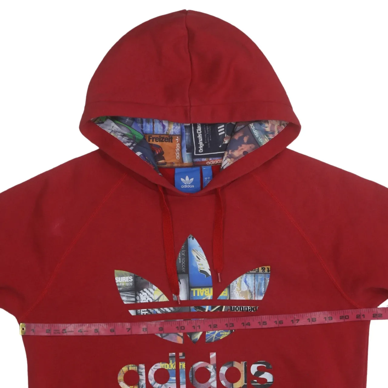 Adidas 90's Spellout Pullover Hoodie Medium Red sold by Vintage Club product image thumbnail 5