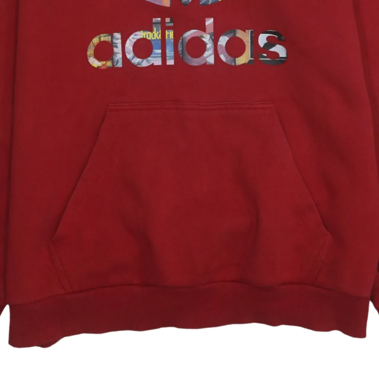 Adidas 90's Spellout Pullover Hoodie Medium Red sold by Vintage Club product image thumbnail 4