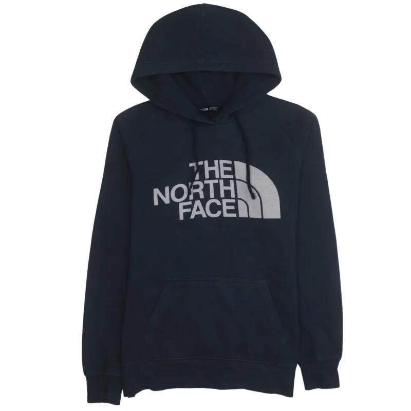 The North Face 90's Spellout Pullover Hoodie Small Navy Blue sold by Vintage Club