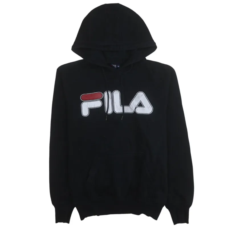 Fila 90's Spellout Pullover Hoodie Medium Black sold by Vintage Club