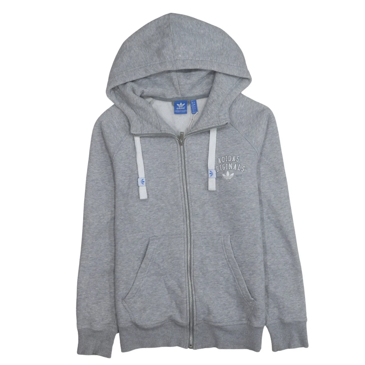 Adidas 90's Drawstring Pockets Full Zip Up Hoodie Medium Grey sold by Vintage Club