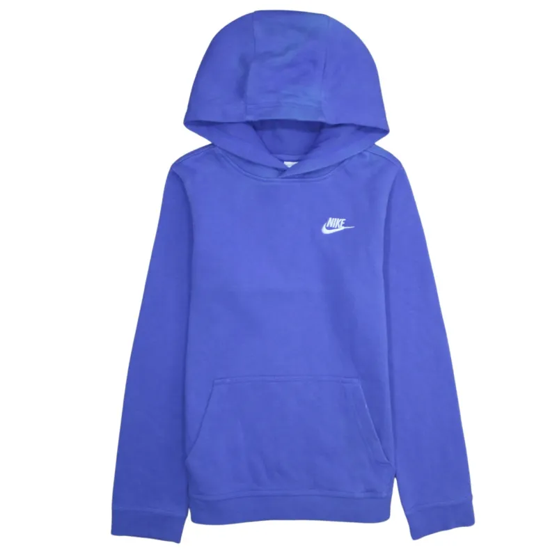 Nike 90's Swoosh Pullover Hoodie Large Blue sold by Vintage Club