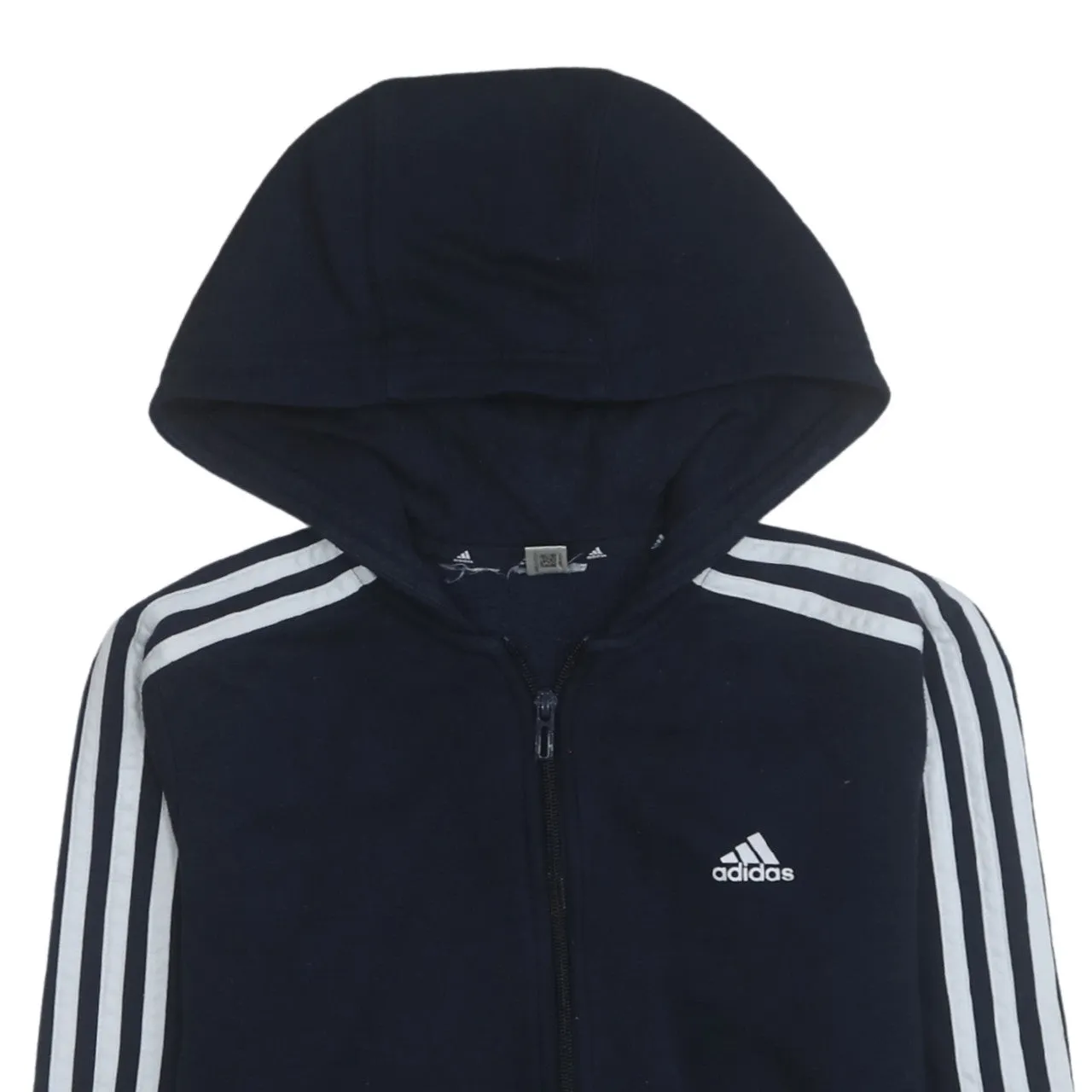 Adidas 90's Striped Sleeve Full Zip Up Hoodie XSmall Navy Blue sold by Vintage Club product image thumbnail 3