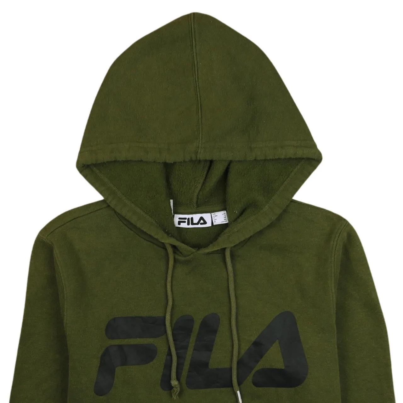 Vintage Fila 90's Women's Large Green Spellout Pullover Hoodie Retro sold by Vintage Club product image thumbnail 3