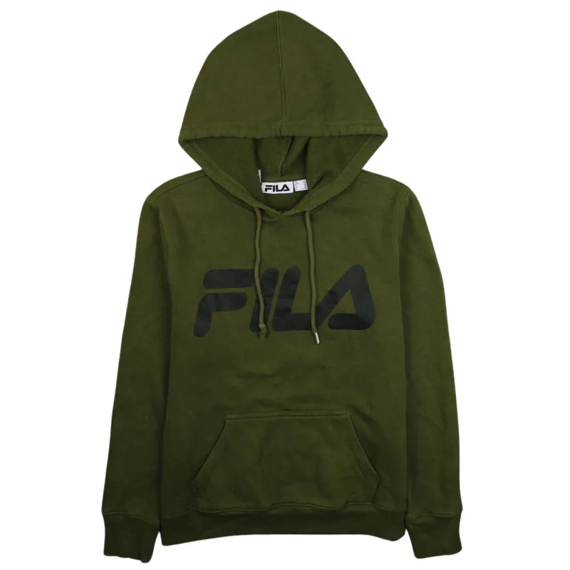 Vintage Fila 90's Women's Large Green Spellout Pullover Hoodie Retro made by Fila