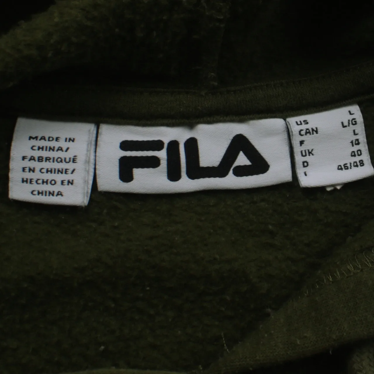 Vintage Fila 90's Women's Large Green Spellout Pullover Hoodie Retro sold by Vintage Club product image thumbnail 4