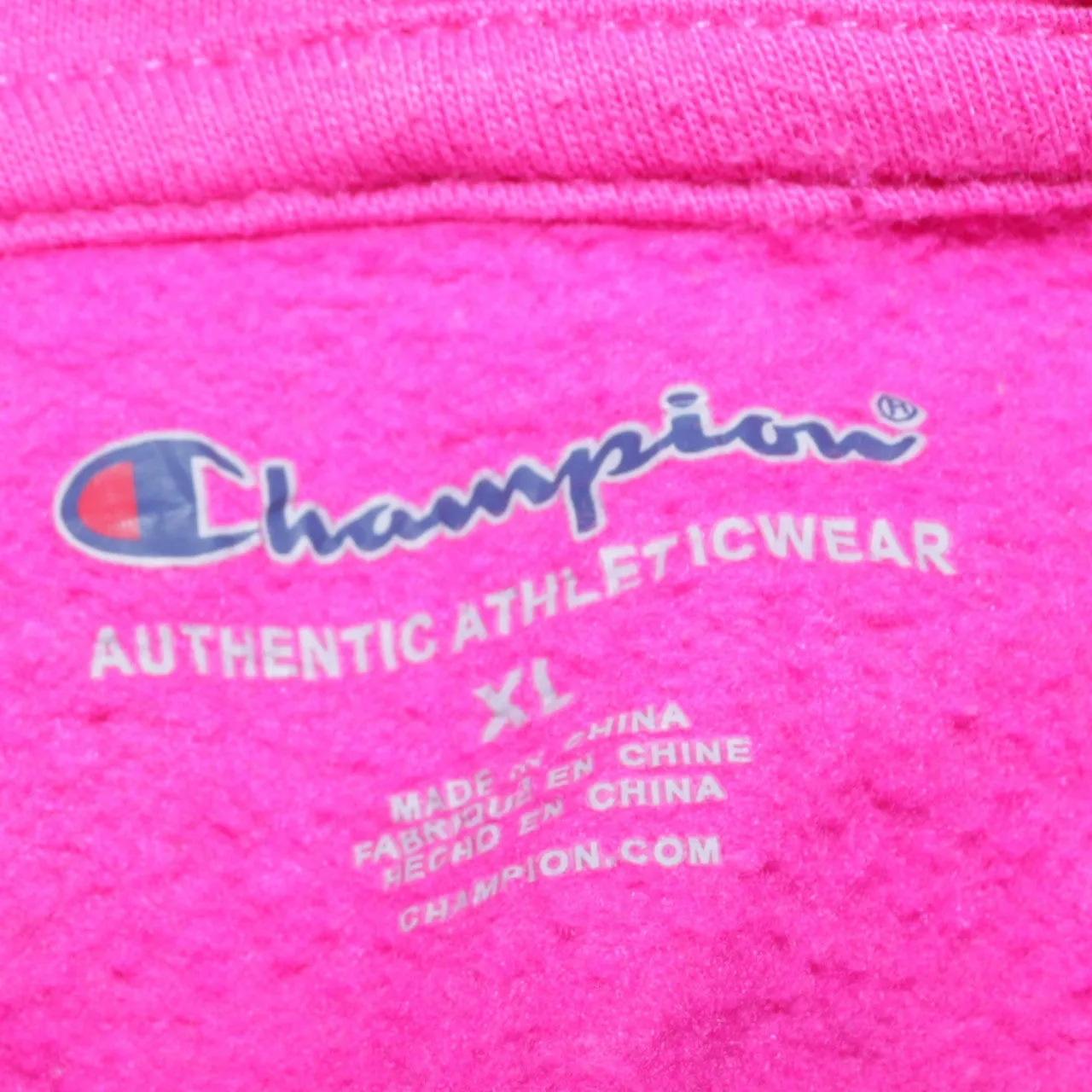 Champion Women's XL 90's Vintage Spellout Pink Pullover Hoodie sold by Vintage Club product image thumbnail 4