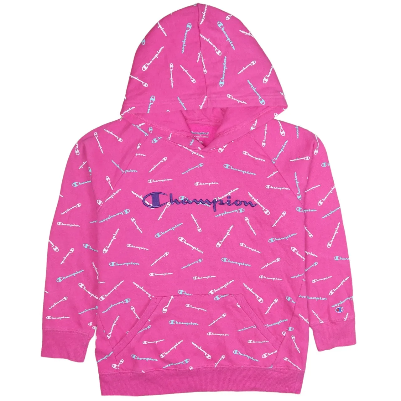 Champion Women's XL 90's Vintage Spellout Pink Pullover Hoodie sold by Vintage Club
