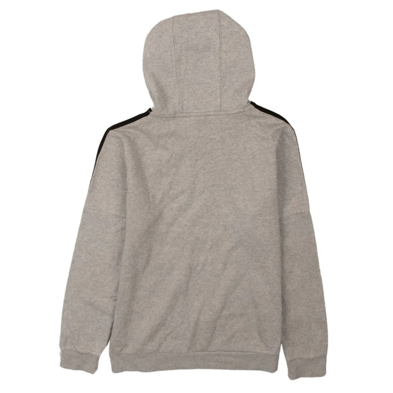 Adidas 90's Vintage Grey Hoodie Large Striped Sleeve Sweatshirt sold by Vintage Club product image thumbnail 2