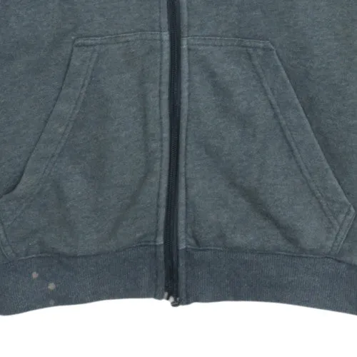 Adidas Dark Grey Full Zip Hoodie Men's Small Three Stripe Sleeves Kangaroo Pockets Sweatshirt sold by Vintage Club product image thumbnail 5