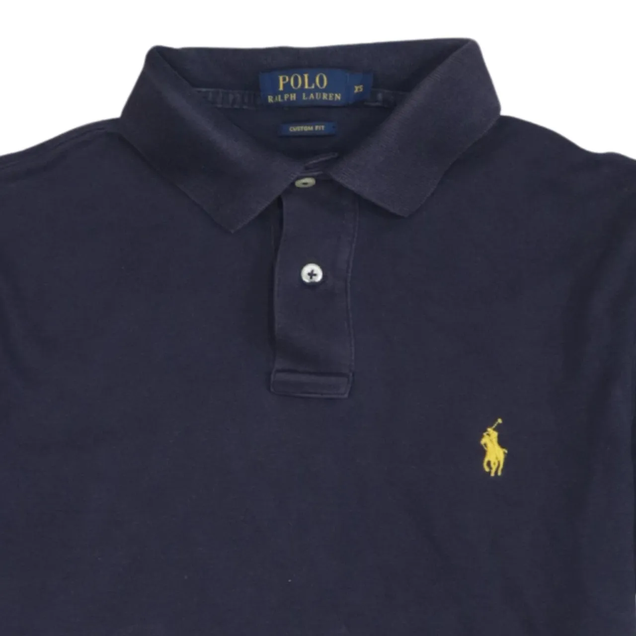 Polo Ralph Lauren 90's Short Sleeves Quarter Button Polo Shirt XSmall Navy Blue sold by Vintage Club product image thumbnail 3