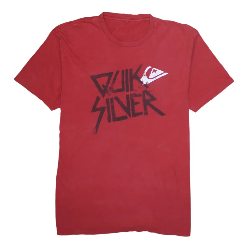 Quiksilver Red T Shirt Men’s Medium Printed Front Logo Short Sleeve Casual Tee sold by Vintage Club