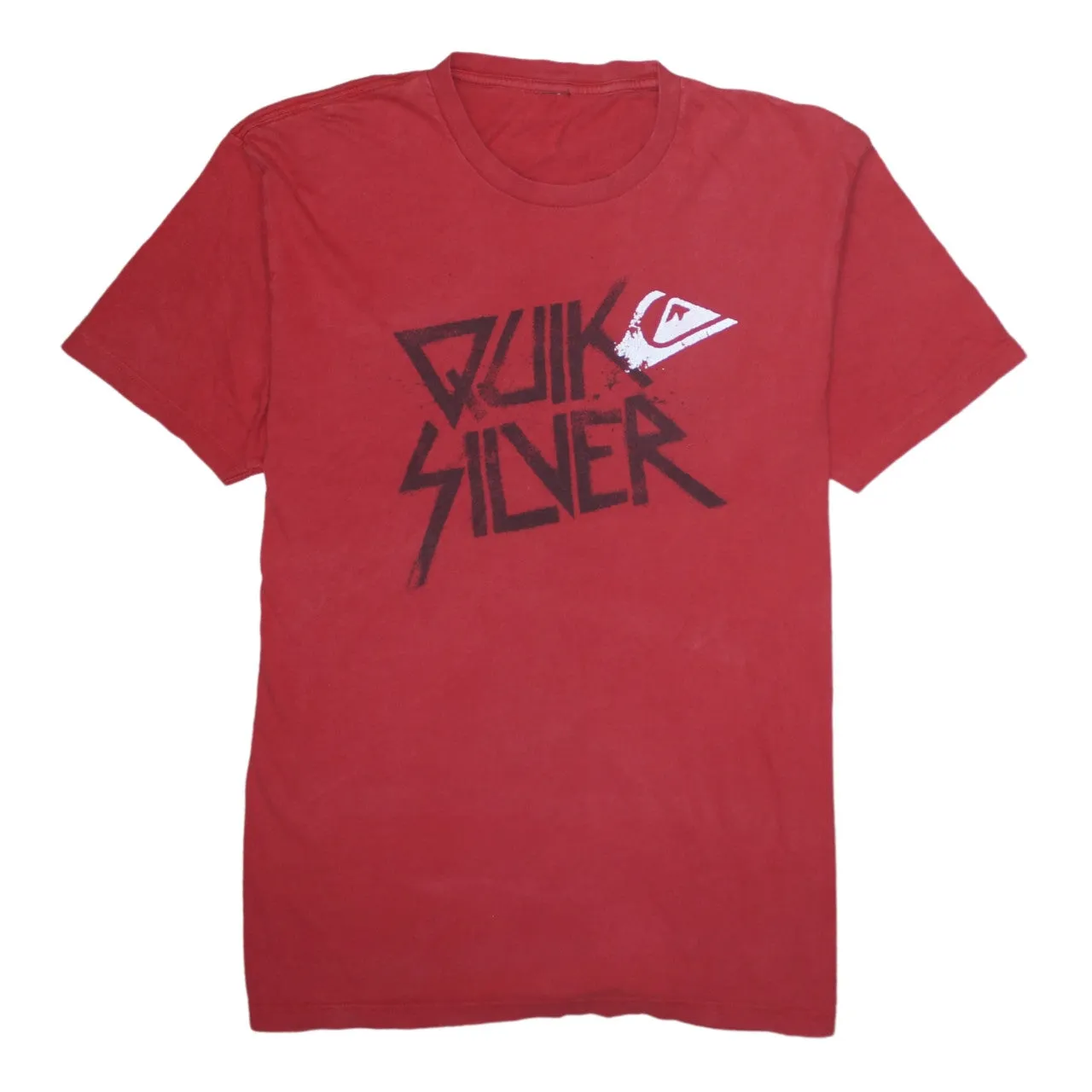 Quiksilver Red T Shirt Men’s Medium Printed Front Logo Short Sleeve Casual Tee sold by Vintage Club