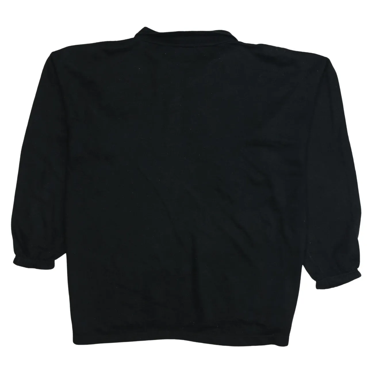 Reebok Black Lace Up Sweatshirt Men's Medium Embroidered Logo Fleece Pullover Top sold by Vintage Club product image thumbnail 2