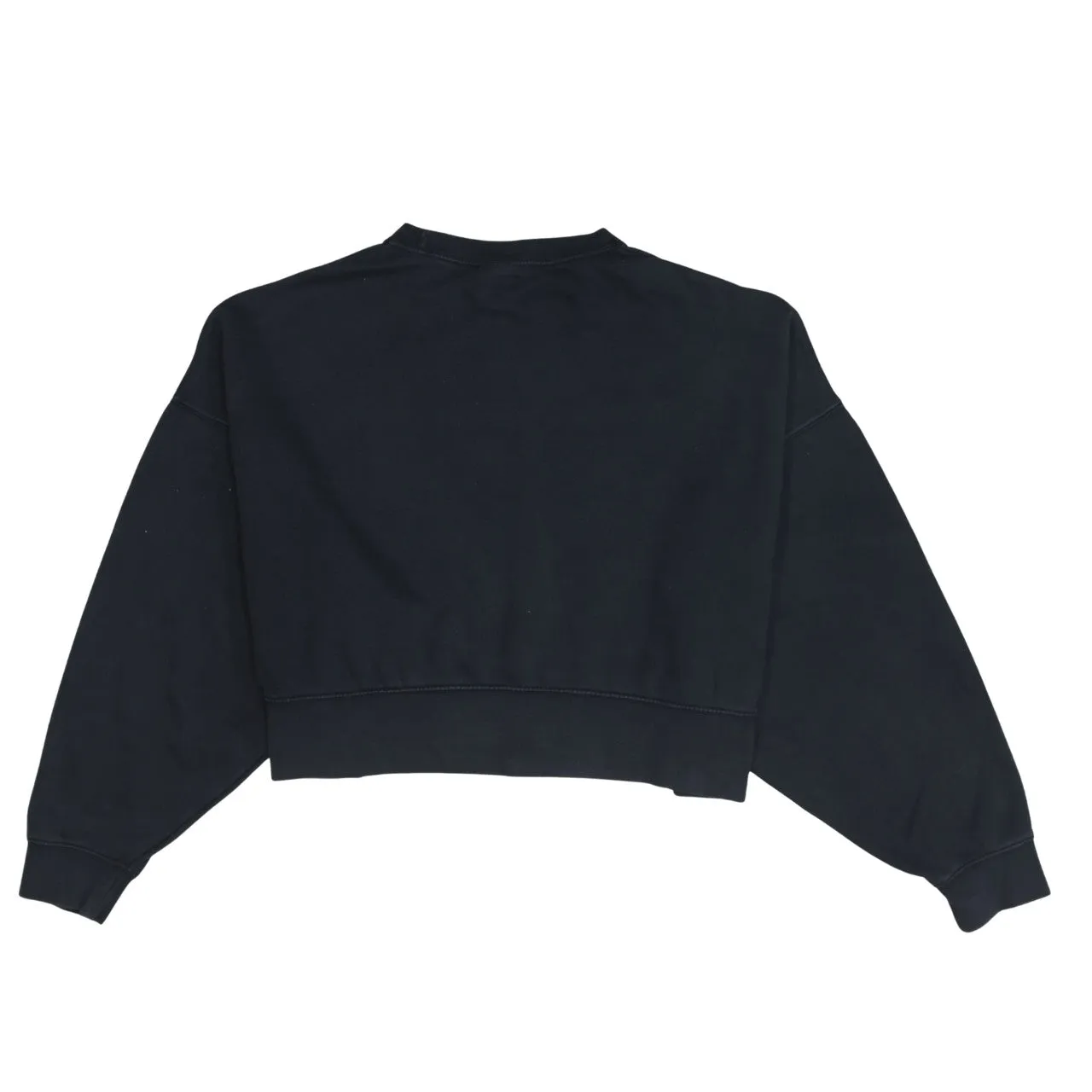 Nike Black Cropped Sweatshirt Women's Medium Embroidered Swoosh Logo Crewneck Pullover sold by Vintage Club product image thumbnail 2