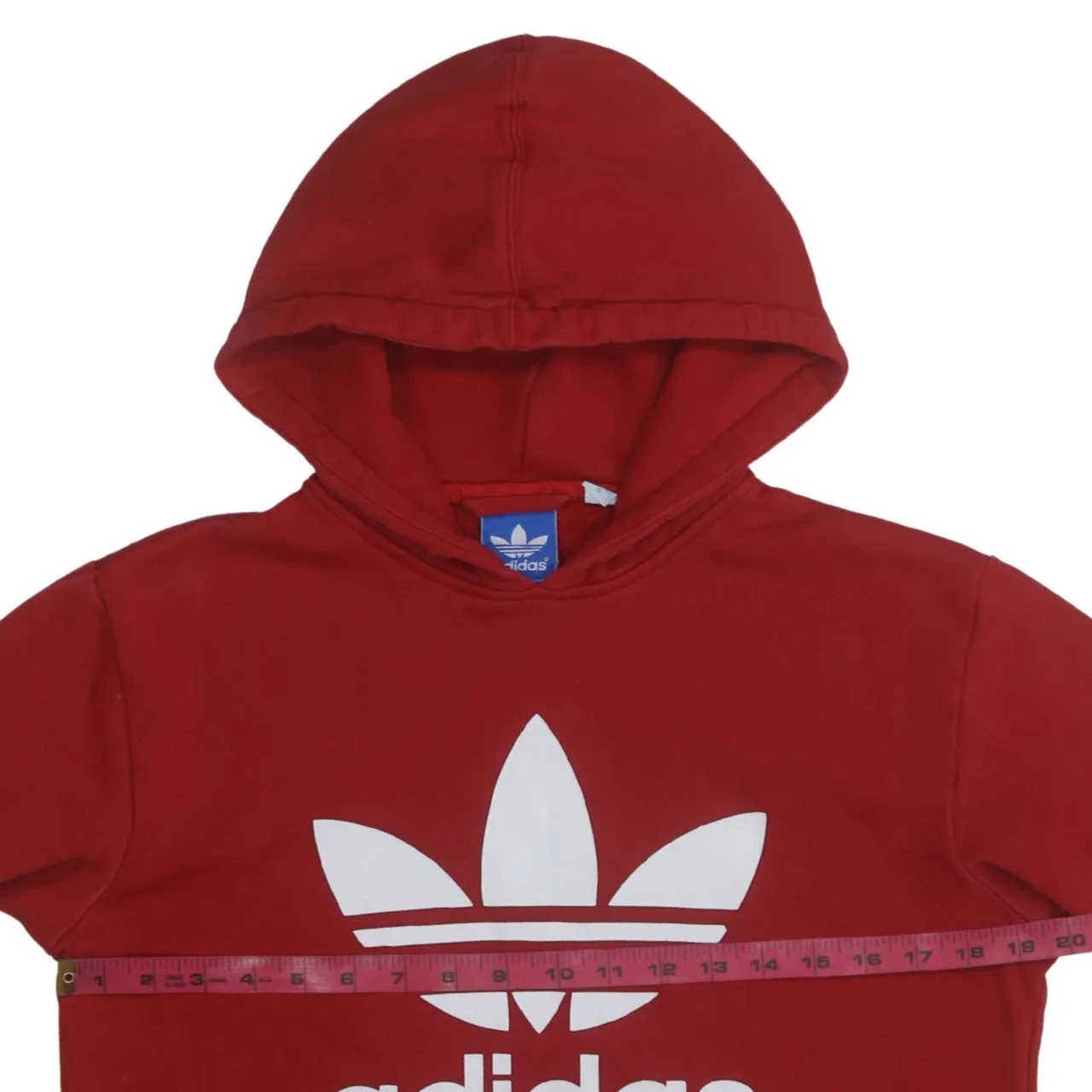 Adidas 90's Spellout Pullover Hoodie Small Red sold by Vintage Club product image thumbnail 5