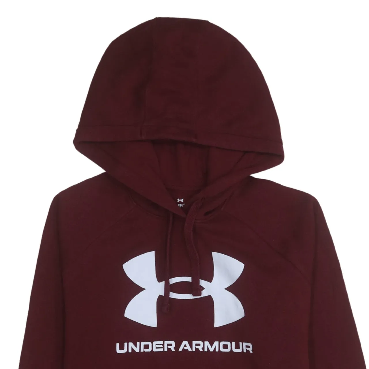 Under Armour Burgundy Red Hoodie Women's Small Printed Logo Front Pocket Pullover Sweatshirt sold by Vintage Club product image thumbnail 3