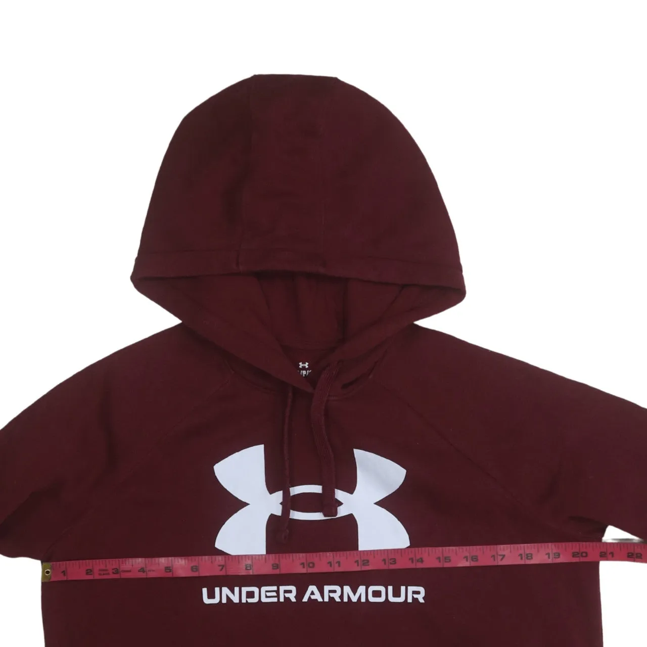 Under Armour Burgundy Red Hoodie Women's Small Printed Logo Front Pocket Pullover Sweatshirt sold by Vintage Club product image thumbnail 5
