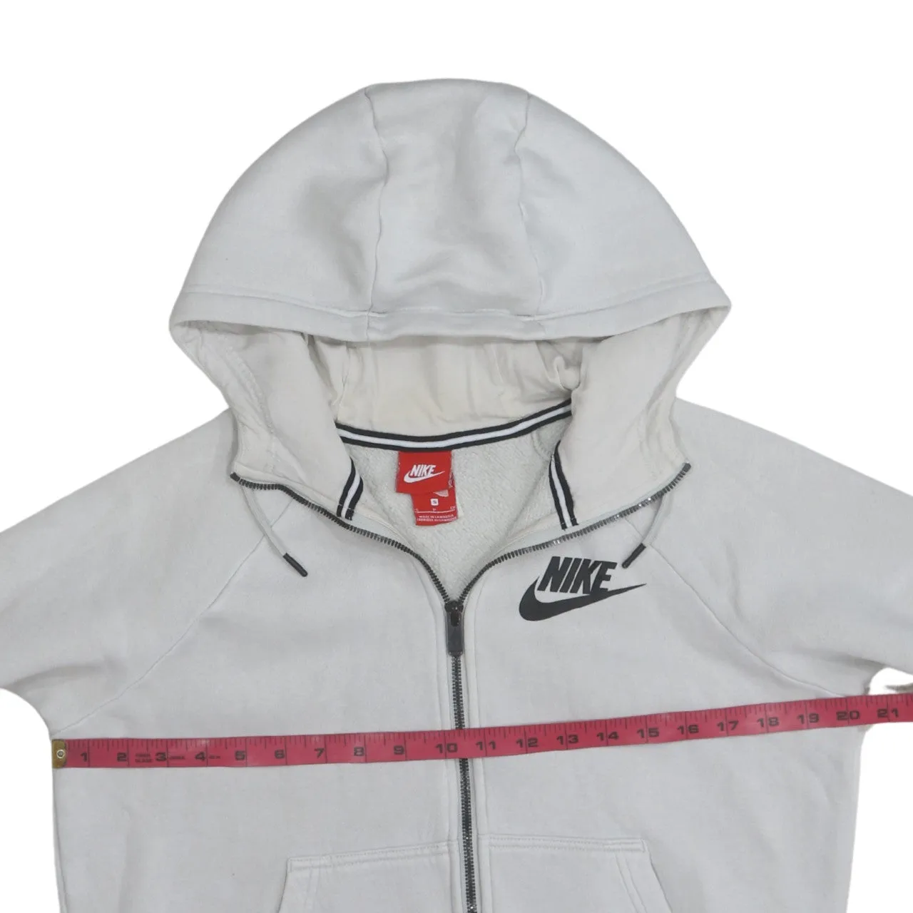 Nike 90's Swoosh Full Zip Up Hoodie Small White sold by Vintage Club product image thumbnail 5