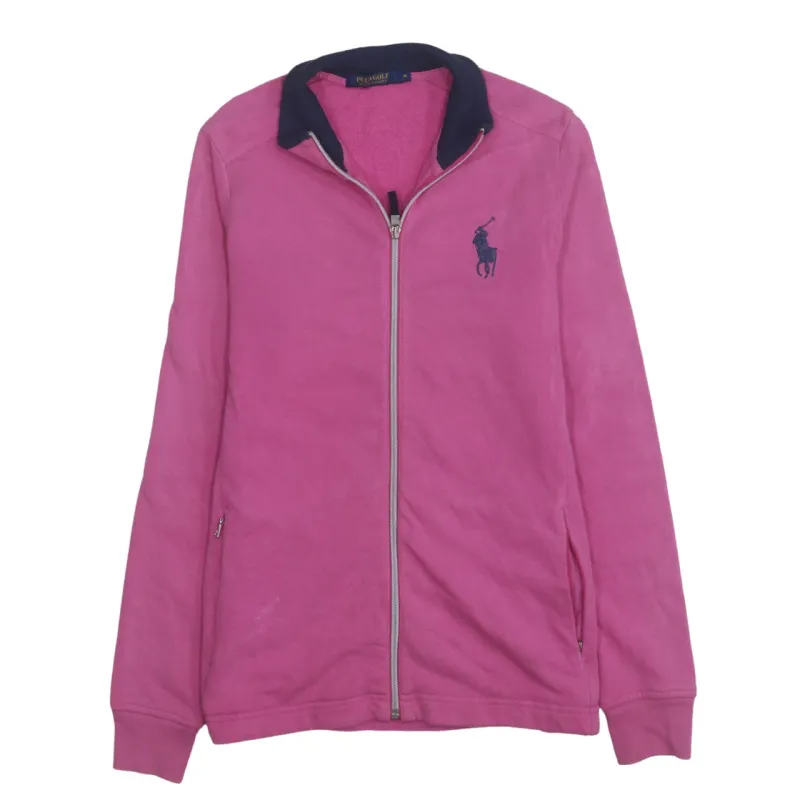 Polo Ralph Lauren Pink Full Zip Sweatshirt Women's Medium Embroidered Big Pony Fleece Jacket made by Polo by Ralph Lauren