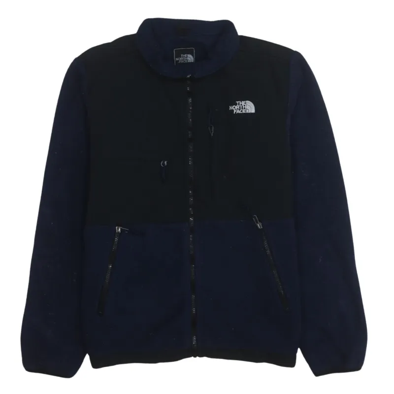 The North Face Navy Black Fleece Jacket Women’s Small Embroidered Logos Zip Pockets Outdoor Top made by The North Face