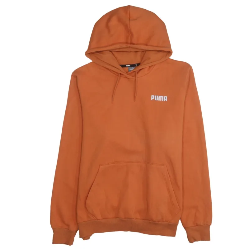 Puma Burnt Orange Hoodie Women’s XXLarge Printed Chest Logo Front Pocket Fleece Sweatshirt sold by Vintage Club