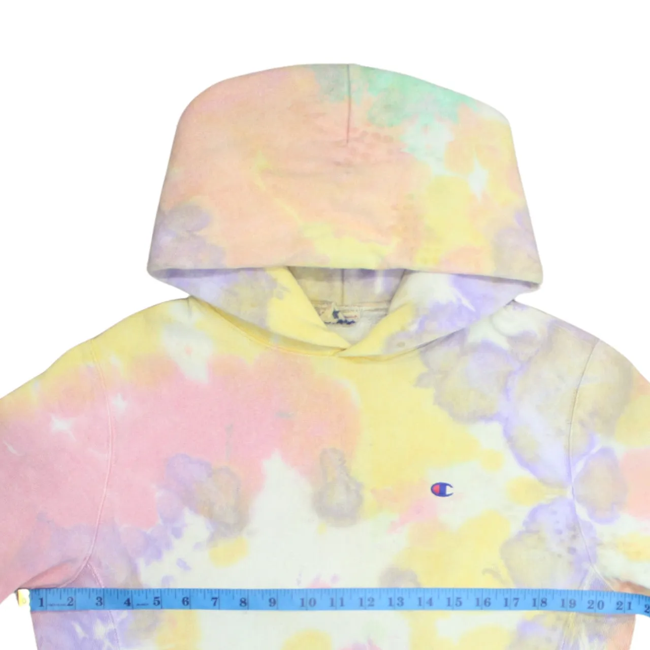 Champion Pastel Tie Dye Hoodie Women's Large Embroidered C Logo Pullover Sweatshirt sold by Vintage Club product image thumbnail 5