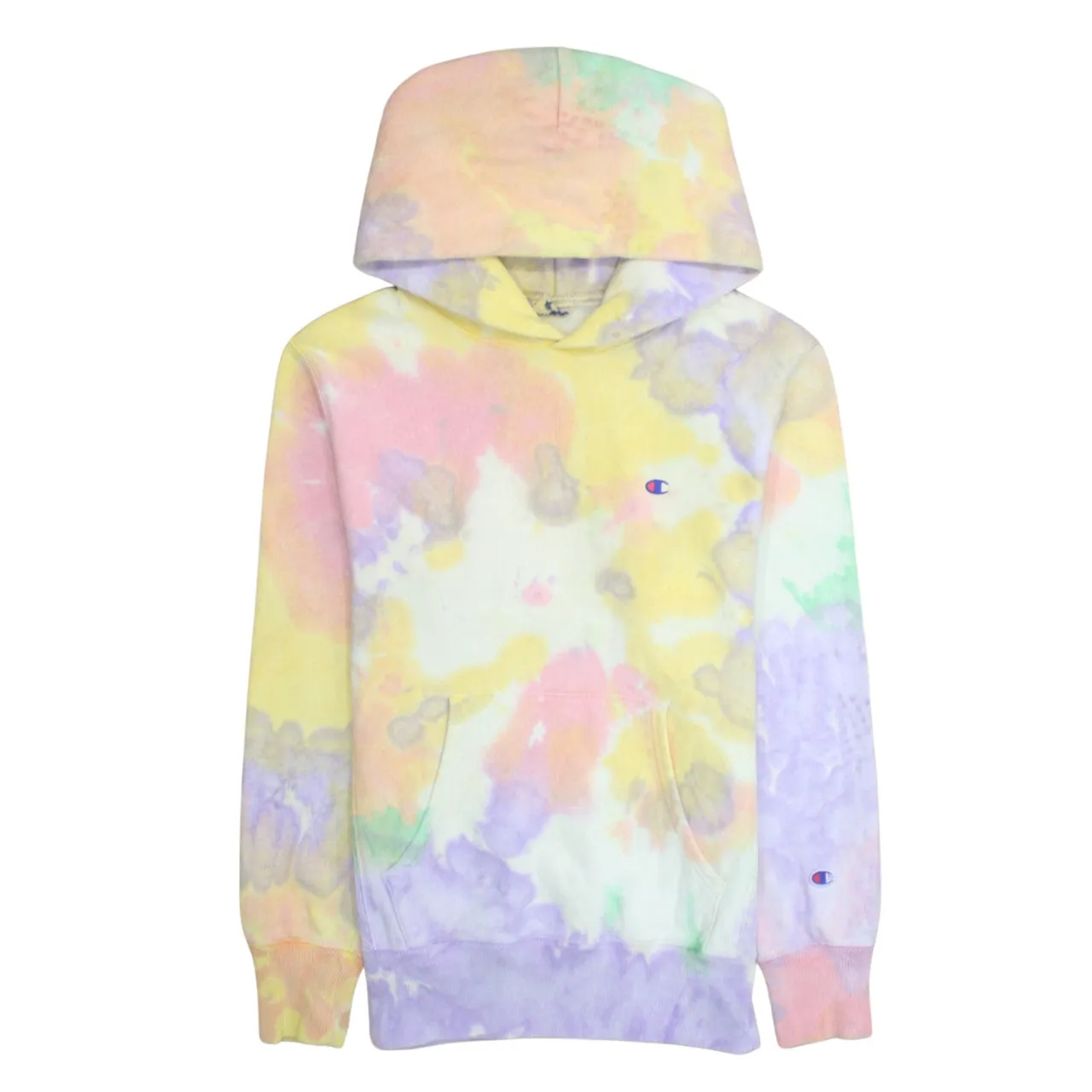 Champion Pastel Tie Dye Hoodie Women's Large Embroidered C Logo Pullover Sweatshirt sold by Vintage Club
