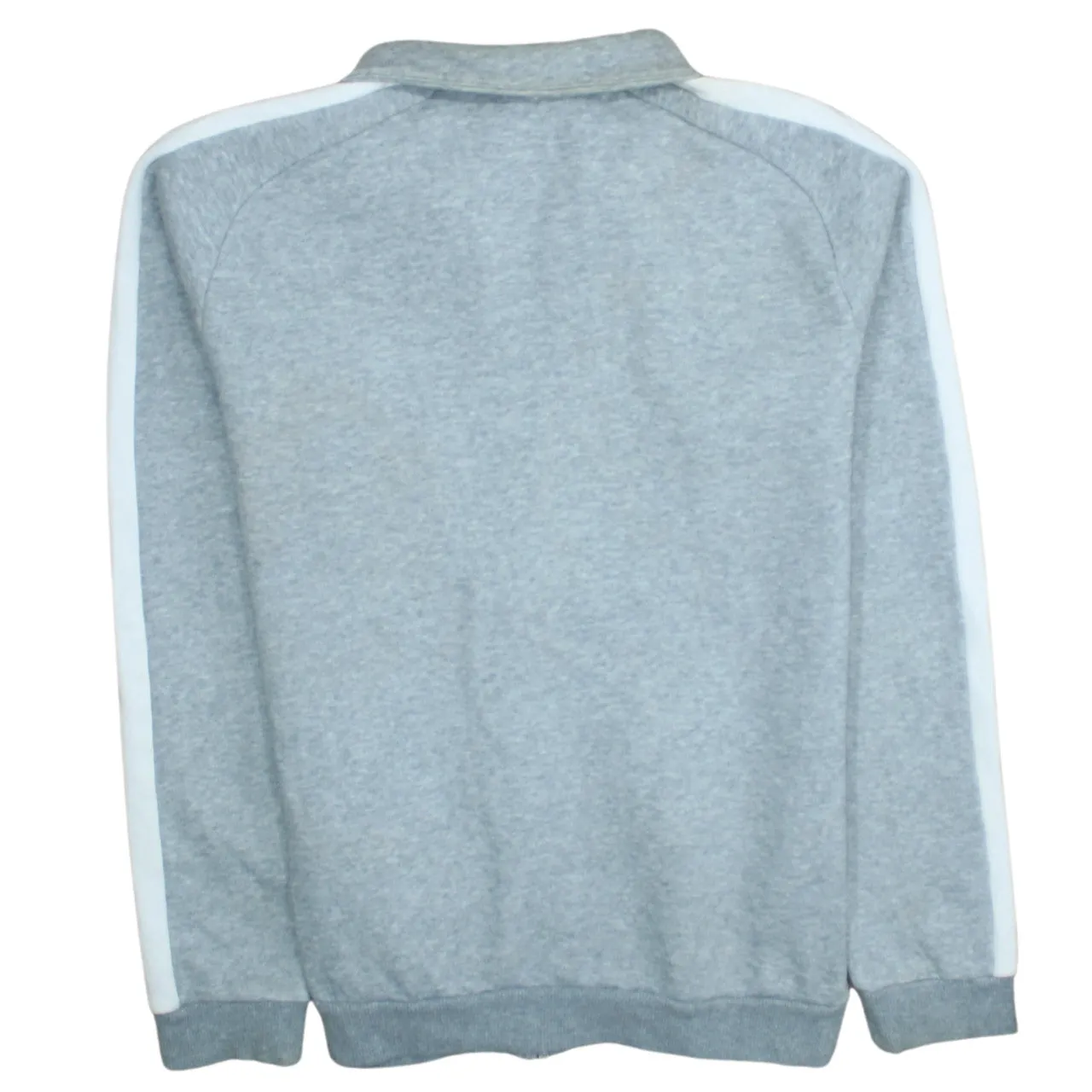 Puma Grey Full Zip Sweatshirt Men’s Small Embroidered Chest Logo Contrast Sleeve Stripes Track Top sold by Vintage Club product image thumbnail 2