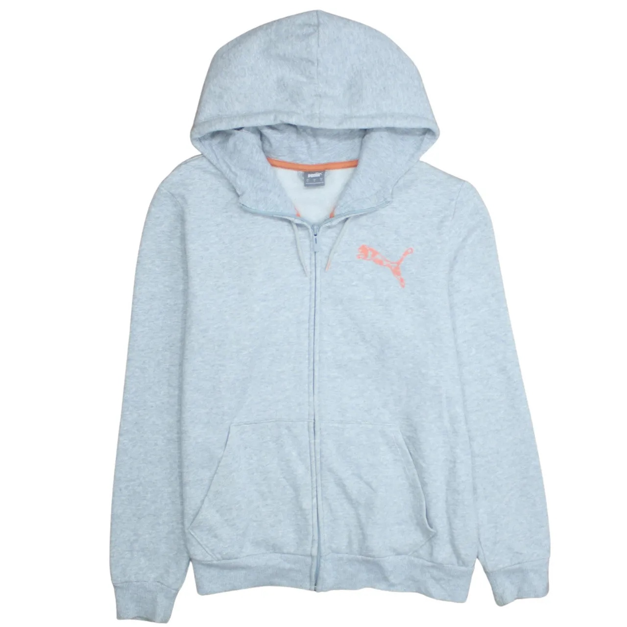 Puma 90's Drawstring Pockets Full Zip Up Hoodie Large Grey sold by Vintage Club