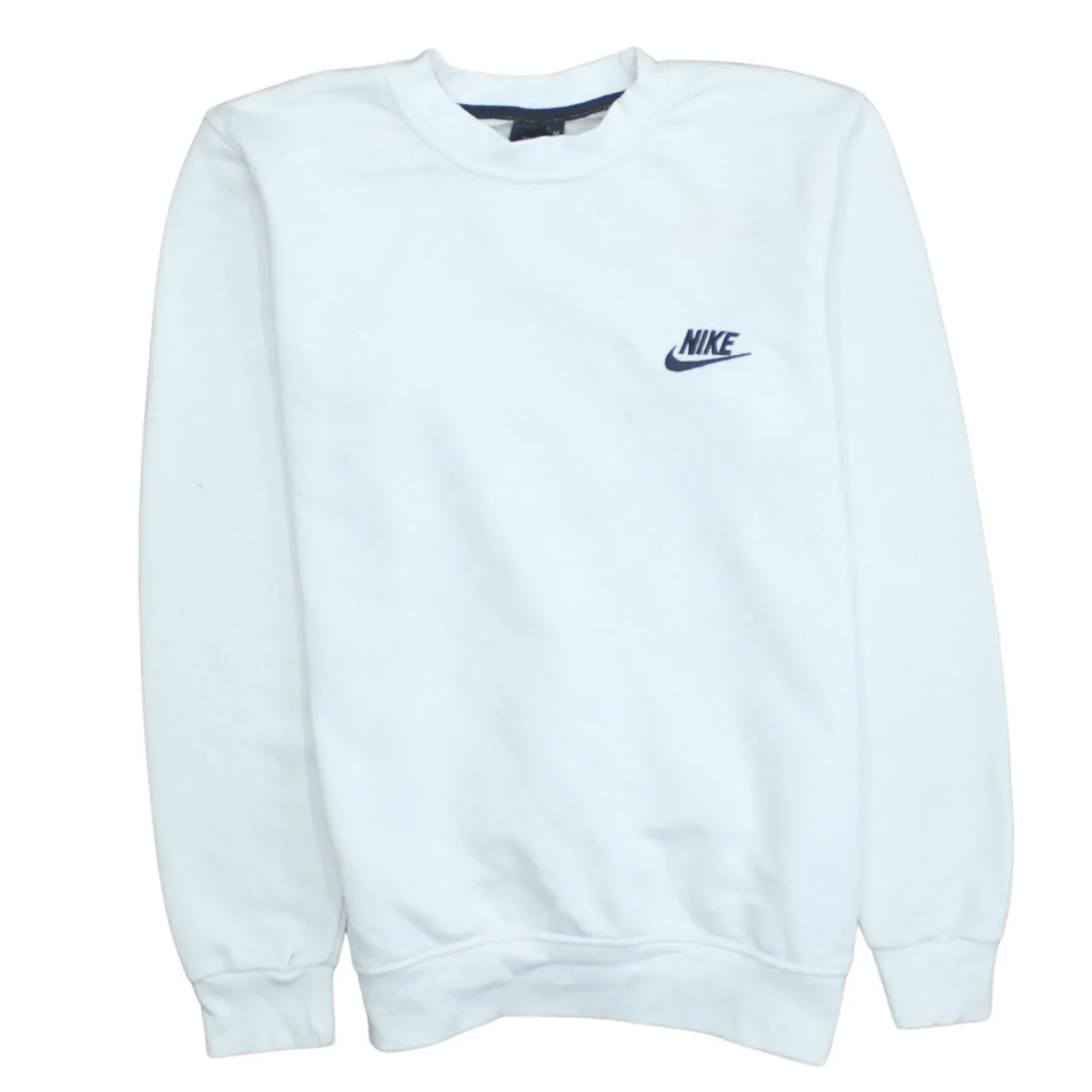 Nike 90's Swoosh Crew Neck Sweatshirt Medium White sold by Vintage Club