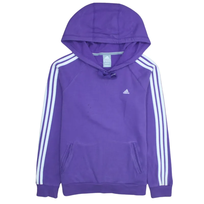 Adidas 90's Striped Sleeve Pullover Hoodie Medium Purple made by Adidas