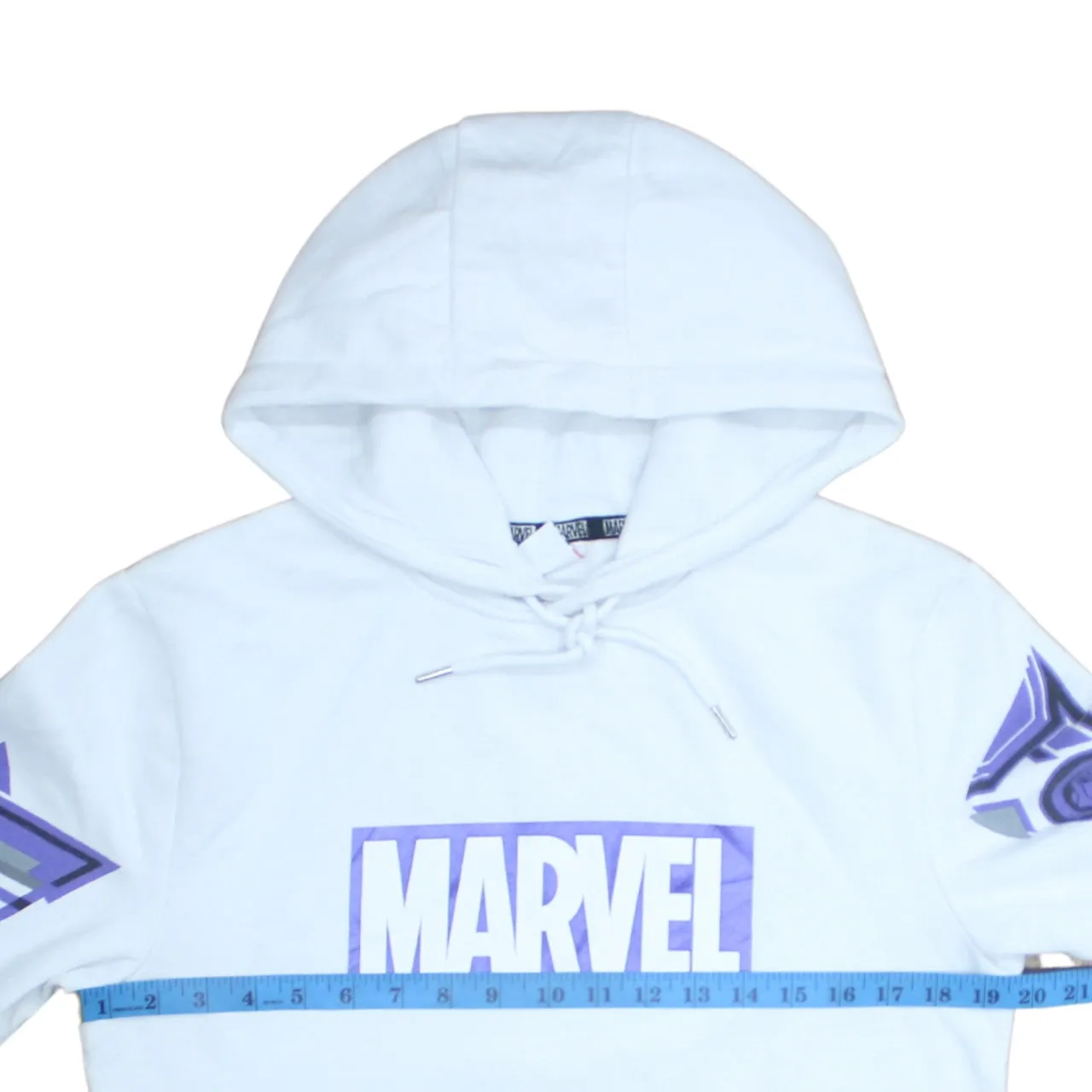 Marvel White Hoodie Men’s XSmall Printed Logo Graphic Sleeves Black Panther Pullover Sweatshirt sold by Vintage Club product image thumbnail 5