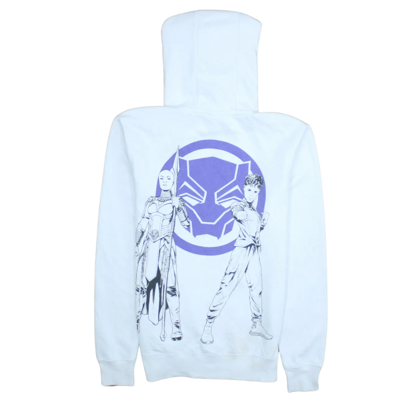 Marvel White Hoodie Men’s XSmall Printed Logo Graphic Sleeves Black Panther Pullover Sweatshirt sold by Vintage Club product image thumbnail 2