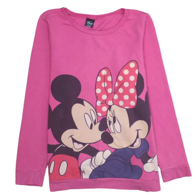 Disney 90's Mickey & Minnie Mouse Crew Neck Sweatshirt Large Pink sold by Vintage Club