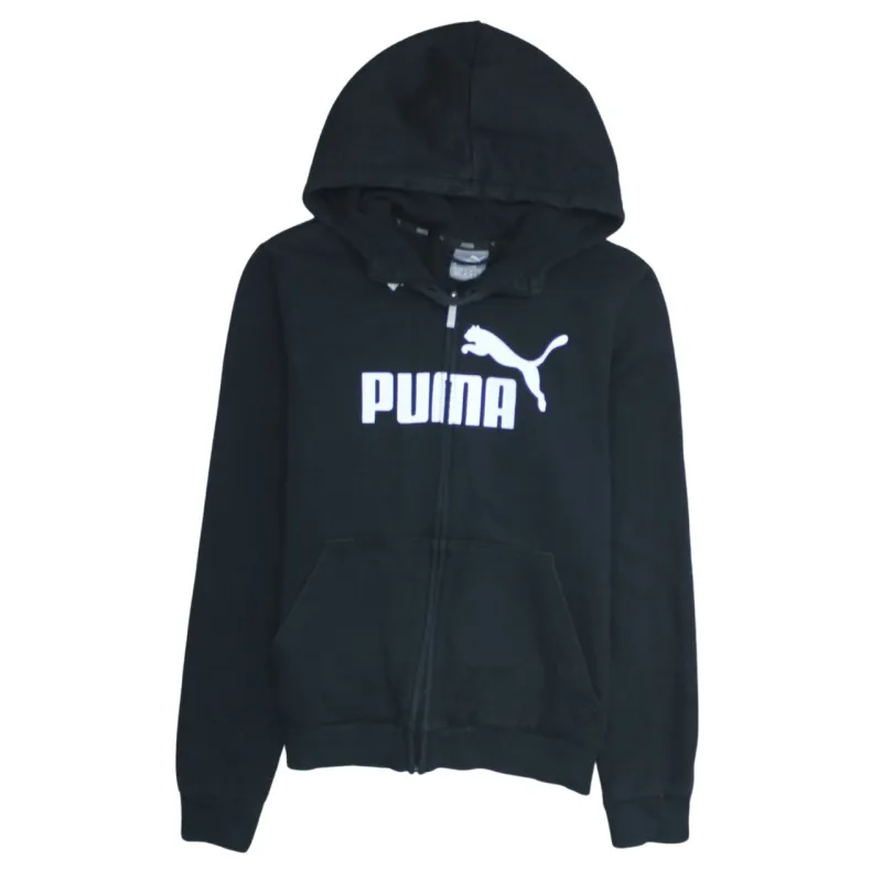 Puma 90's Spellout Full Zip Up Hoodie Medium Black sold by Vintage Club