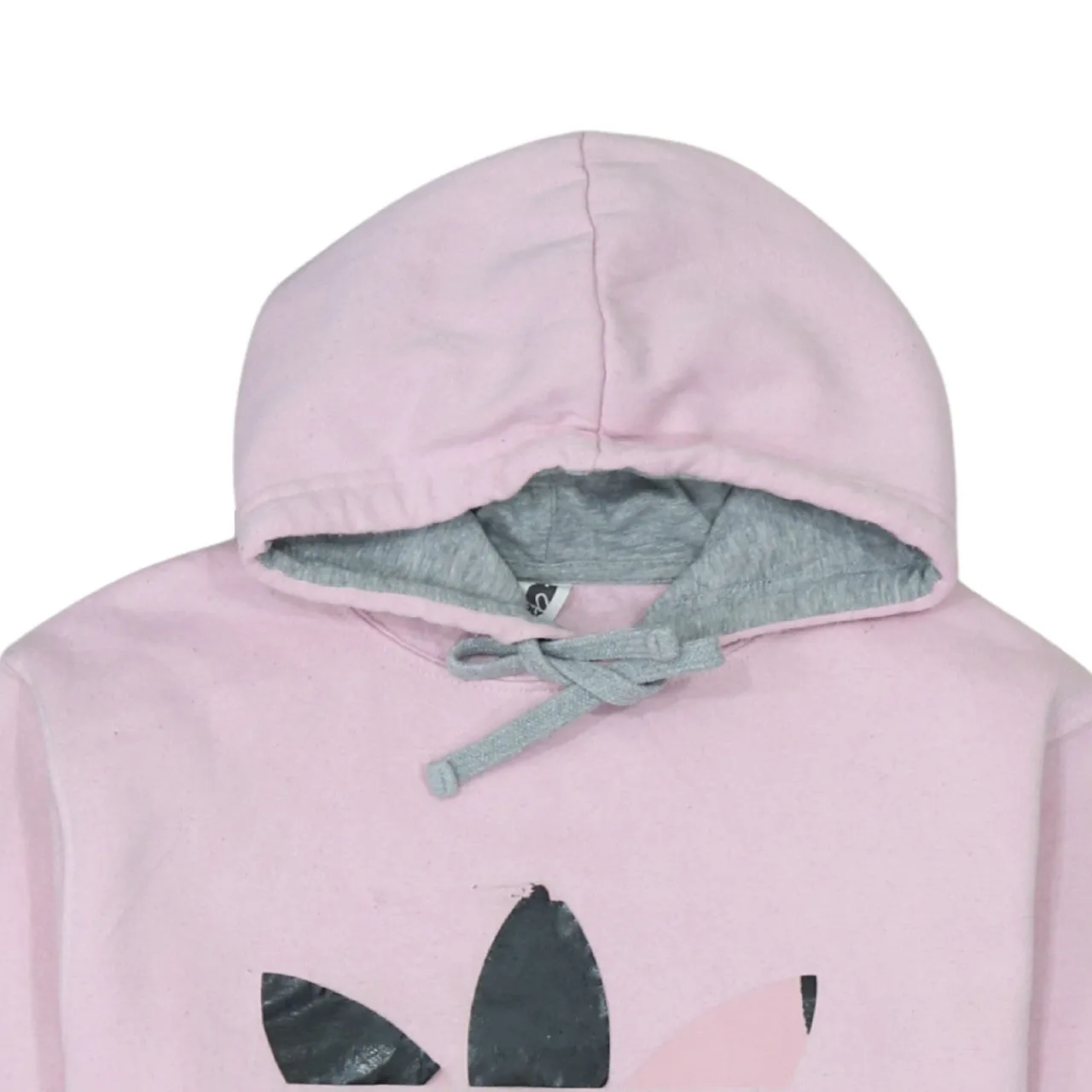 Adidas Light Pink Hoodie Women’s XSmall Printed Trefoil Logo Fleece Pullover Sweatshirt sold by Vintage Club product image thumbnail 3