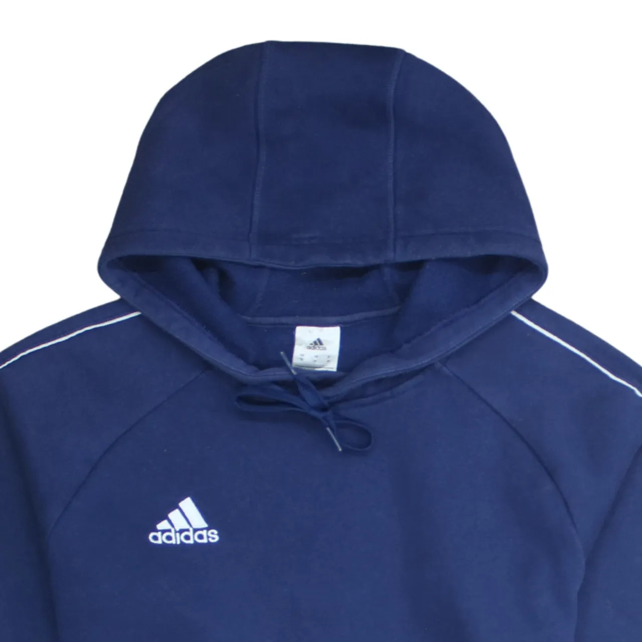 Adidas 90's Drawstring Pockets Pullover Hoodie Medium Navy Blue sold by Vintage Club product image thumbnail 3