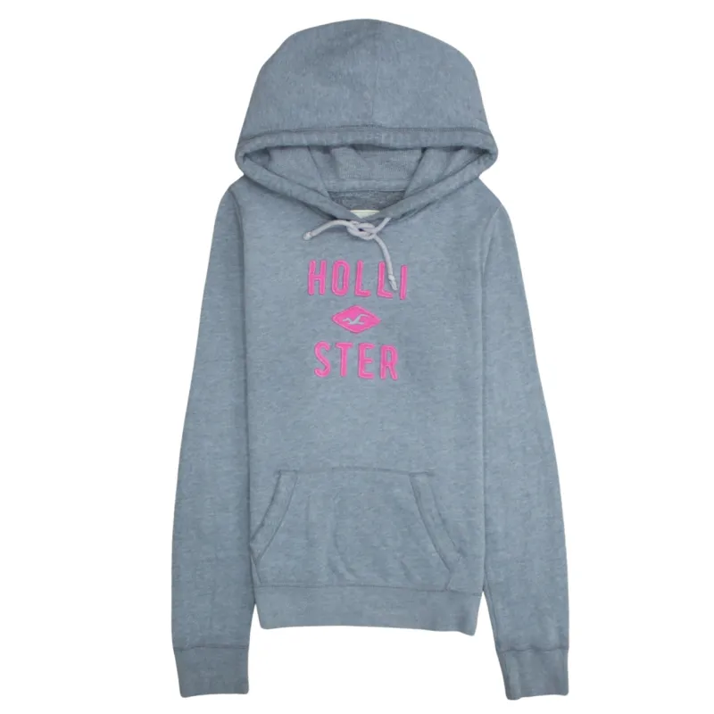 Hollister 90's Spellout Pullover Hoodie Large Grey sold by Vintage Club